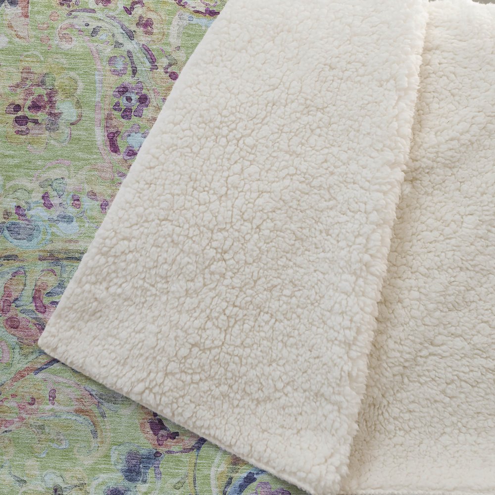 Premium Machine Washable ASB834 Aloe 50" x 70" Sherpa Throw Blanket. Picture 2