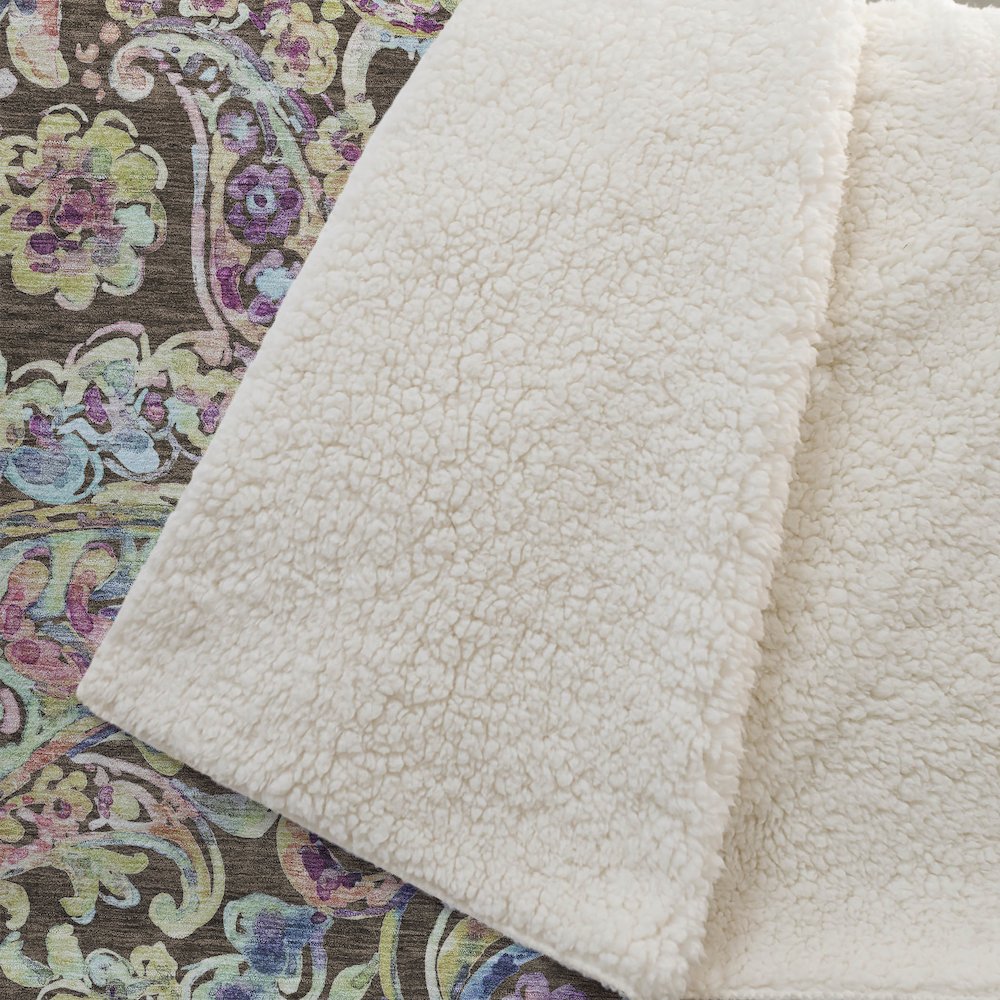 Premium Machine Washable ASB834 Chocolate 50" x 70" Sherpa Throw Blanket. Picture 2
