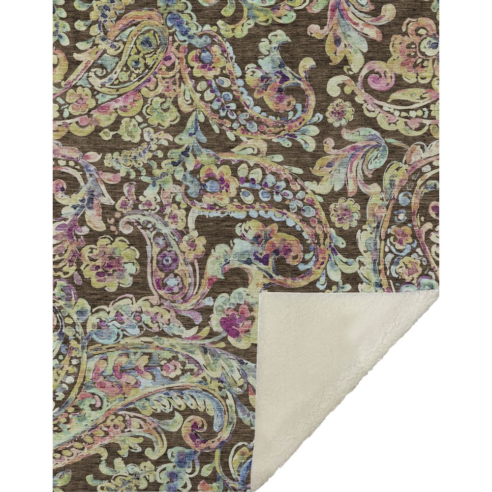 Premium Machine Washable ASB834 Chocolate 50" x 70" Sherpa Throw Blanket. Picture 1