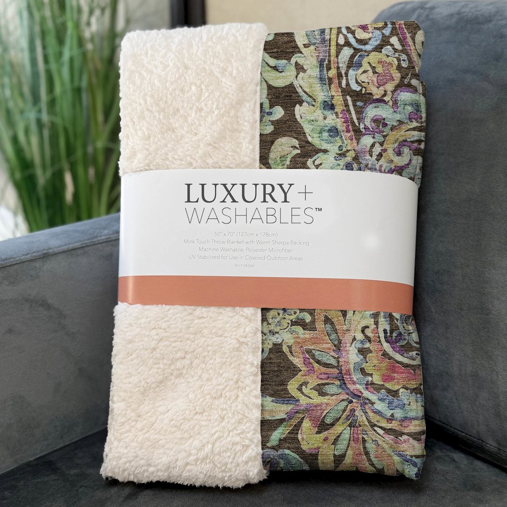 Premium Machine Washable ASB834 Chocolate 50" x 70" Sherpa Throw Blanket. Picture 3