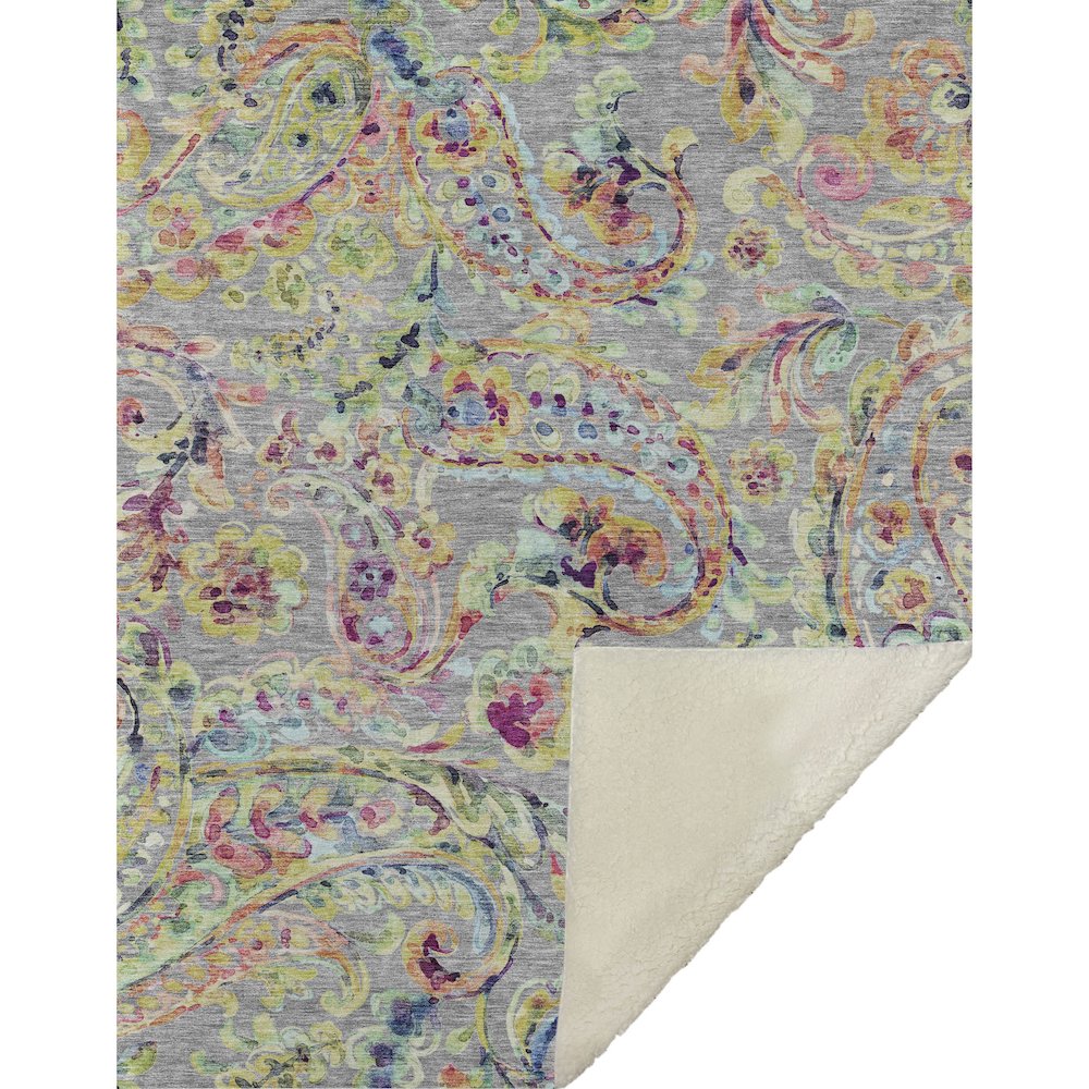 Premium Machine Washable ASB834 Gray 50" x 70" Sherpa Throw Blanket. Picture 1