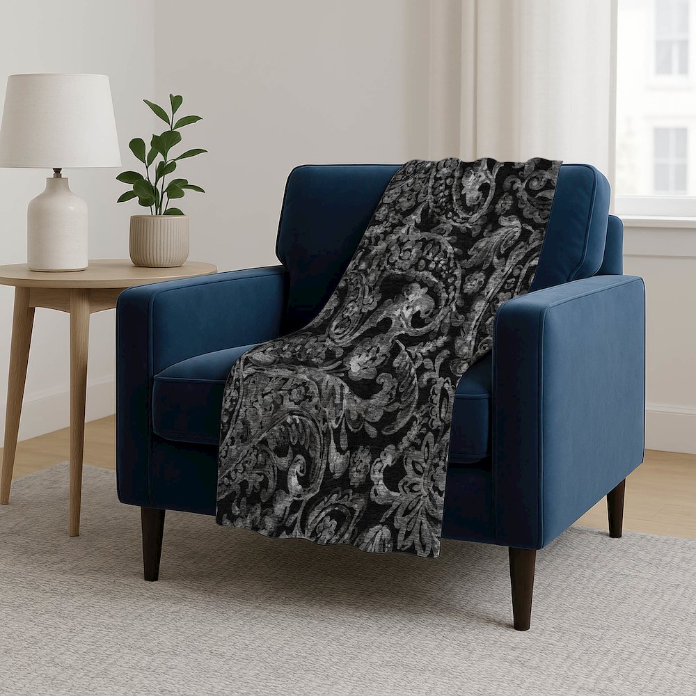 Premium Machine Washable ASB835 Black 50" x 70" Sherpa Throw Blanket. Picture 5