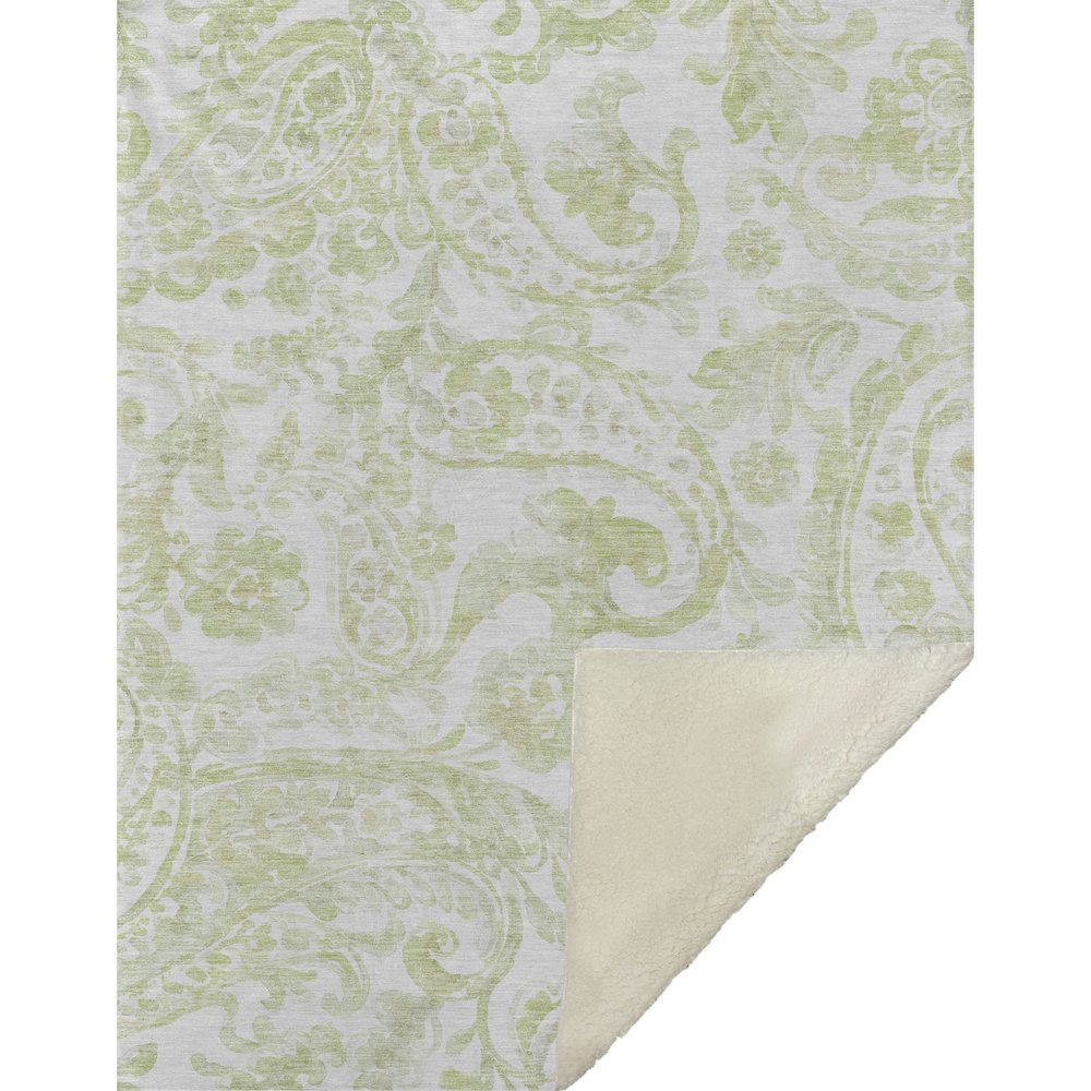 Premium Machine Washable ASB835 Sage 50" x 70" Sherpa Throw Blanket. Picture 1
