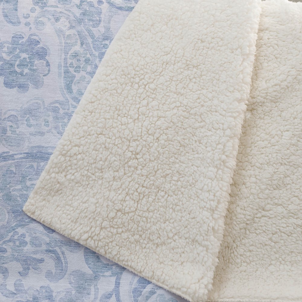 Premium Machine Washable ASB835 Sky 50" x 70" Sherpa Throw Blanket. Picture 2