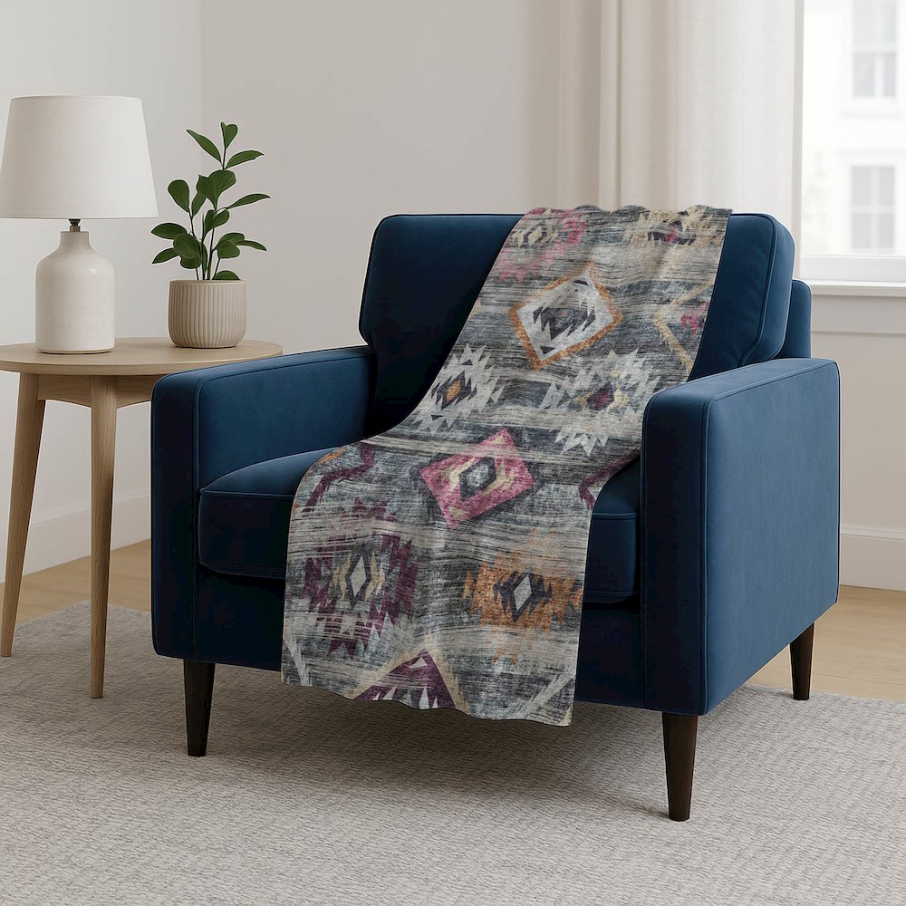 Premium Machine Washable ASB836 Gray 50" x 70" Sherpa Throw Blanket. Picture 5