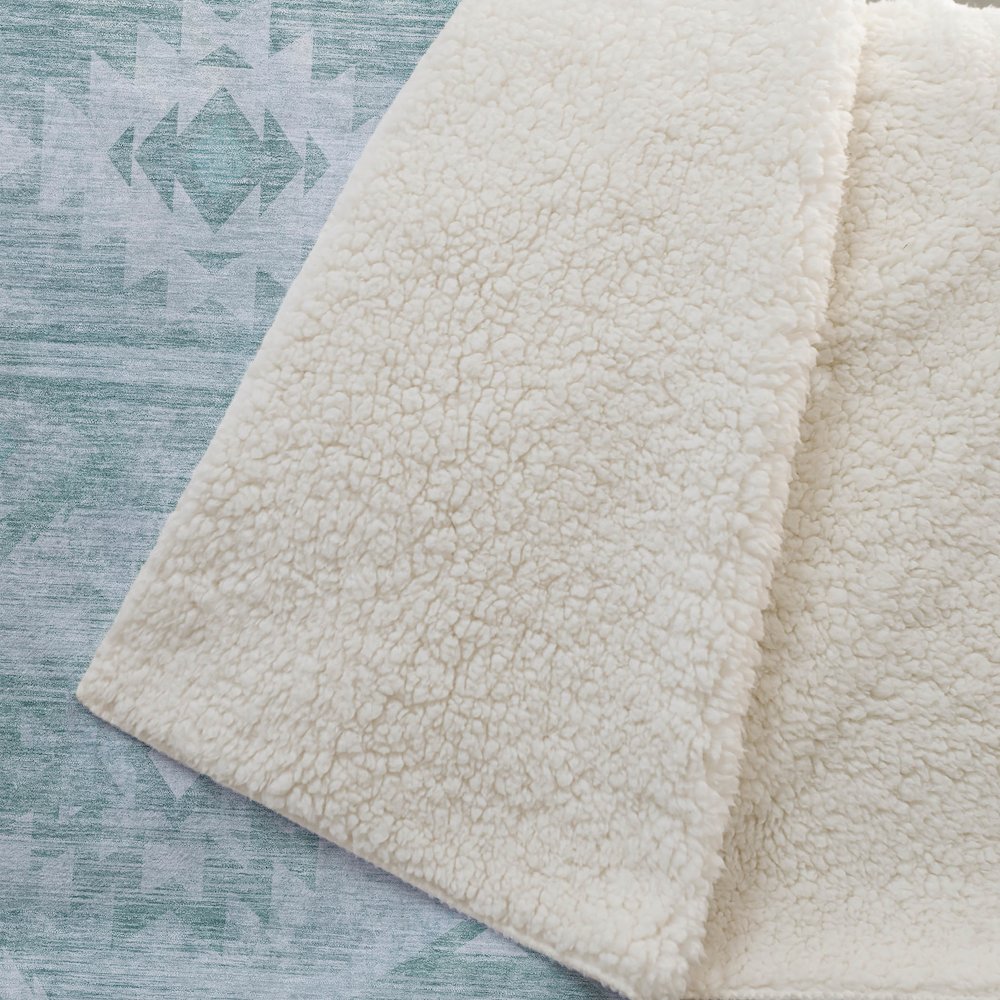 Premium Machine Washable ASB837 Aqua 50" x 70" Sherpa Throw Blanket. Picture 2