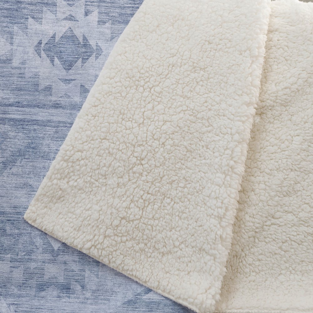 Premium Machine Washable ASB837 Blue 50" x 70" Sherpa Throw Blanket. Picture 2