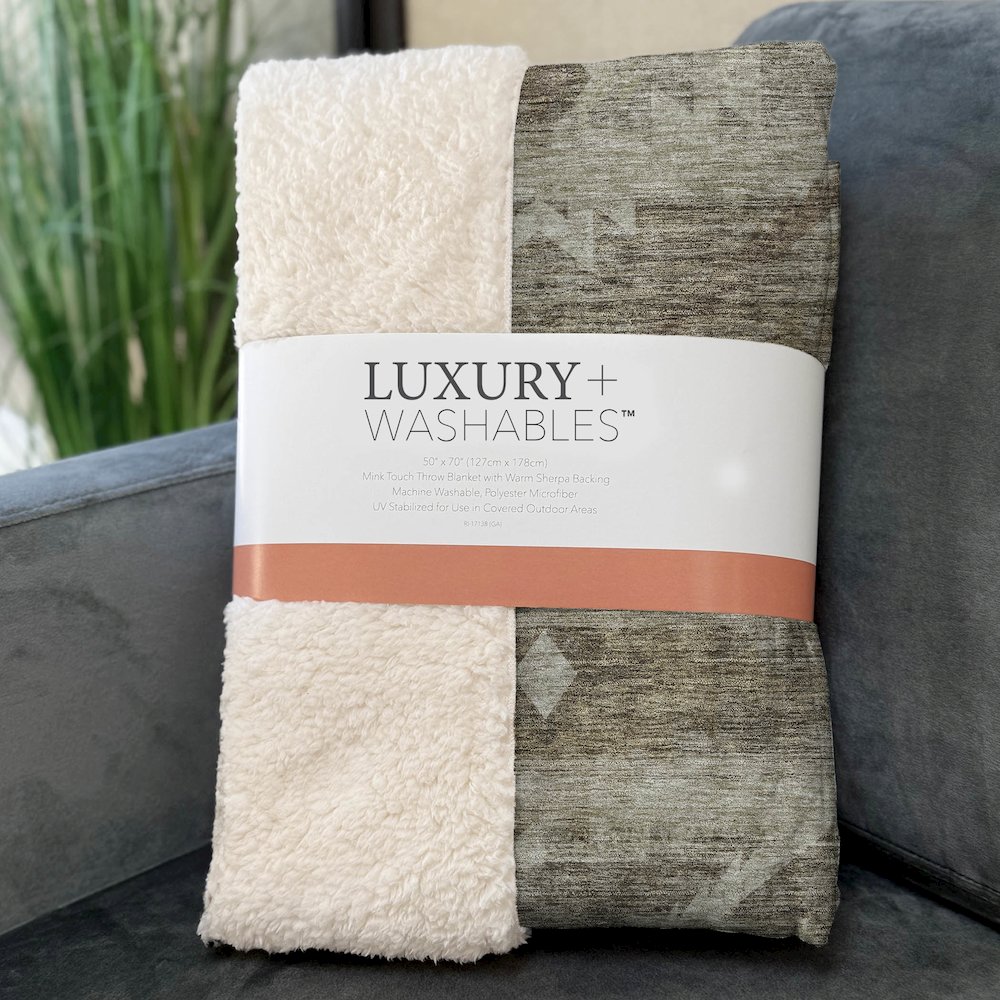 Premium Machine Washable ASB837 Brown 50" x 70" Sherpa Throw Blanket. Picture 3