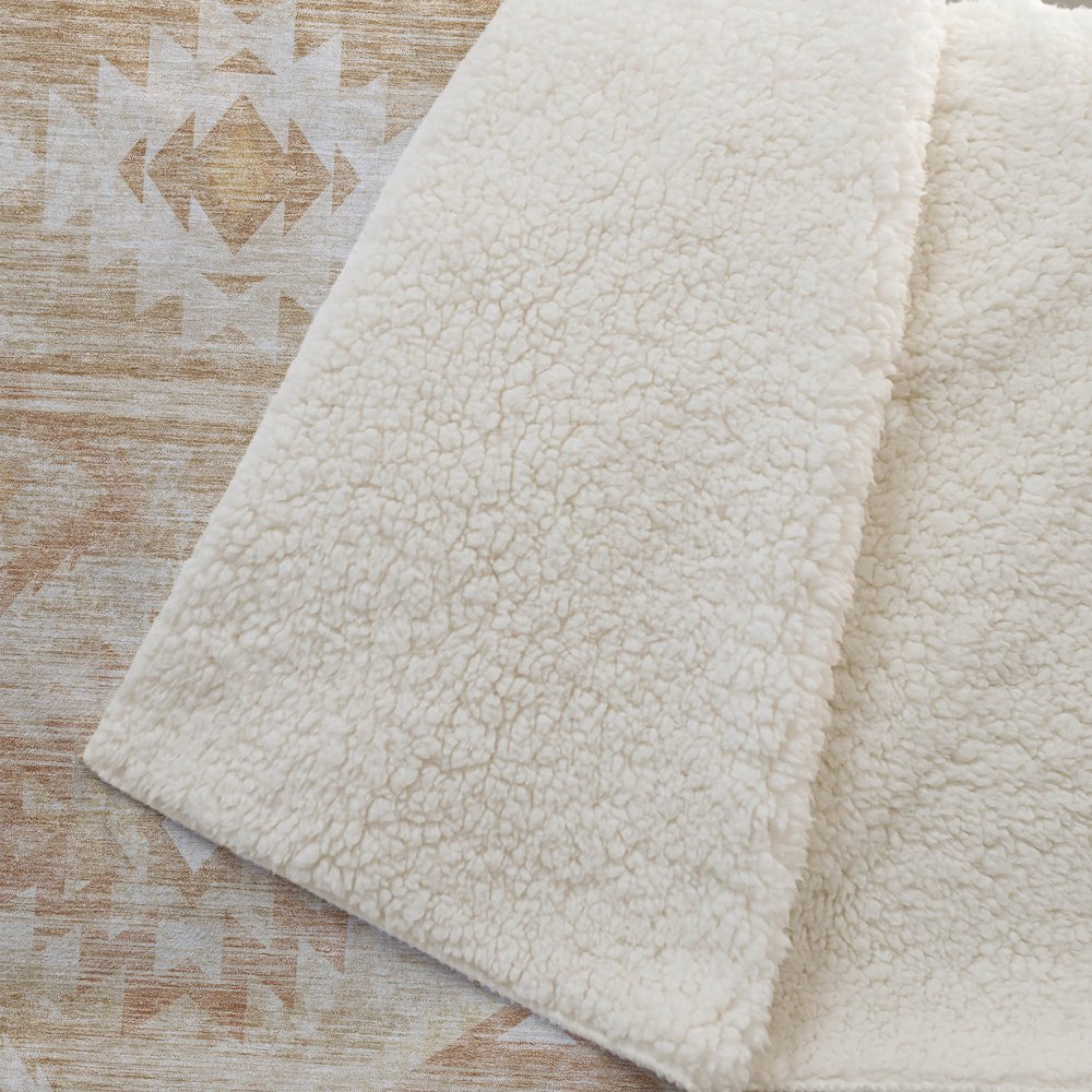 Premium Machine Washable ASB837 Copper 50" x 70" Sherpa Throw Blanket. Picture 2