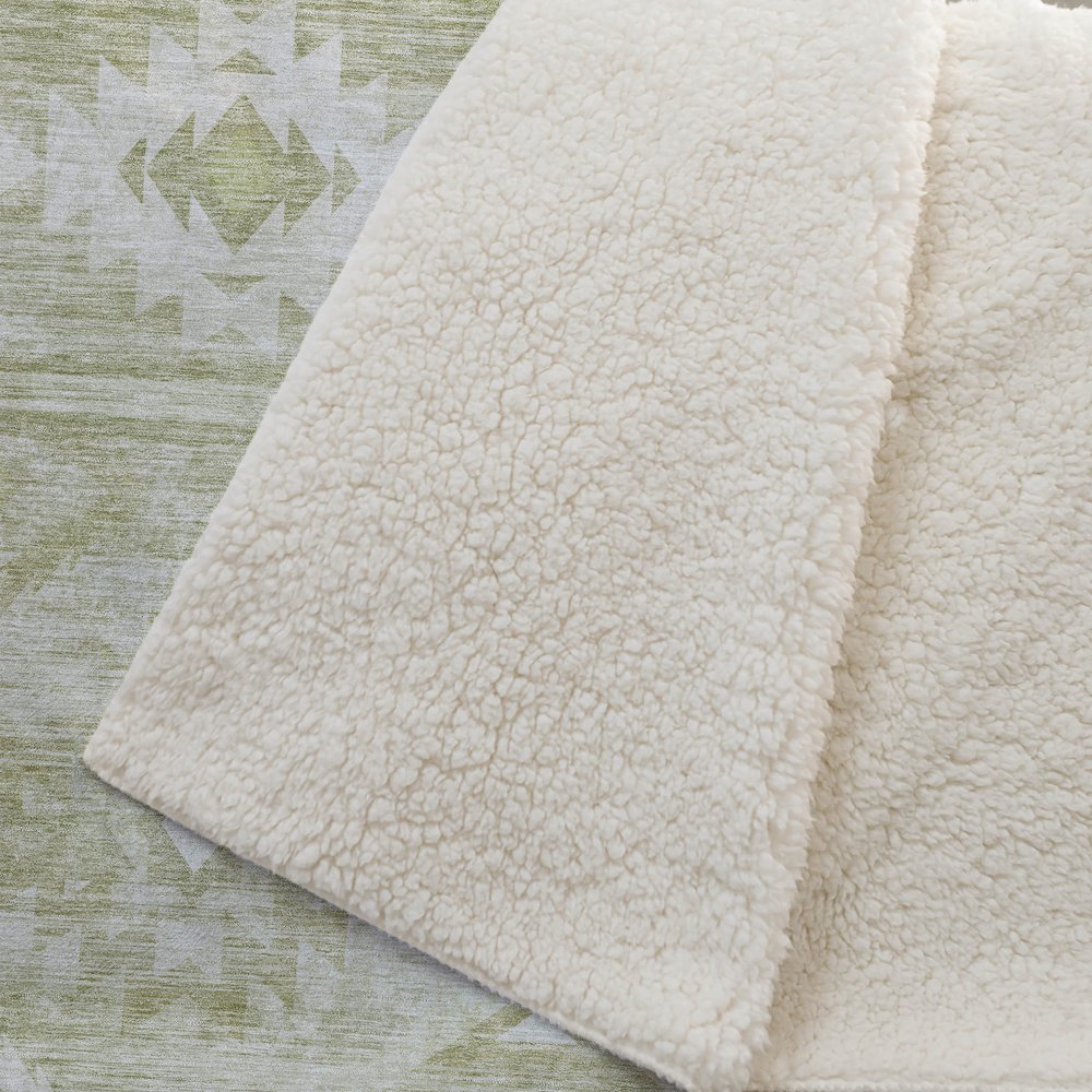 Premium Machine Washable ASB837 Sage 50" x 70" Sherpa Throw Blanket. Picture 2