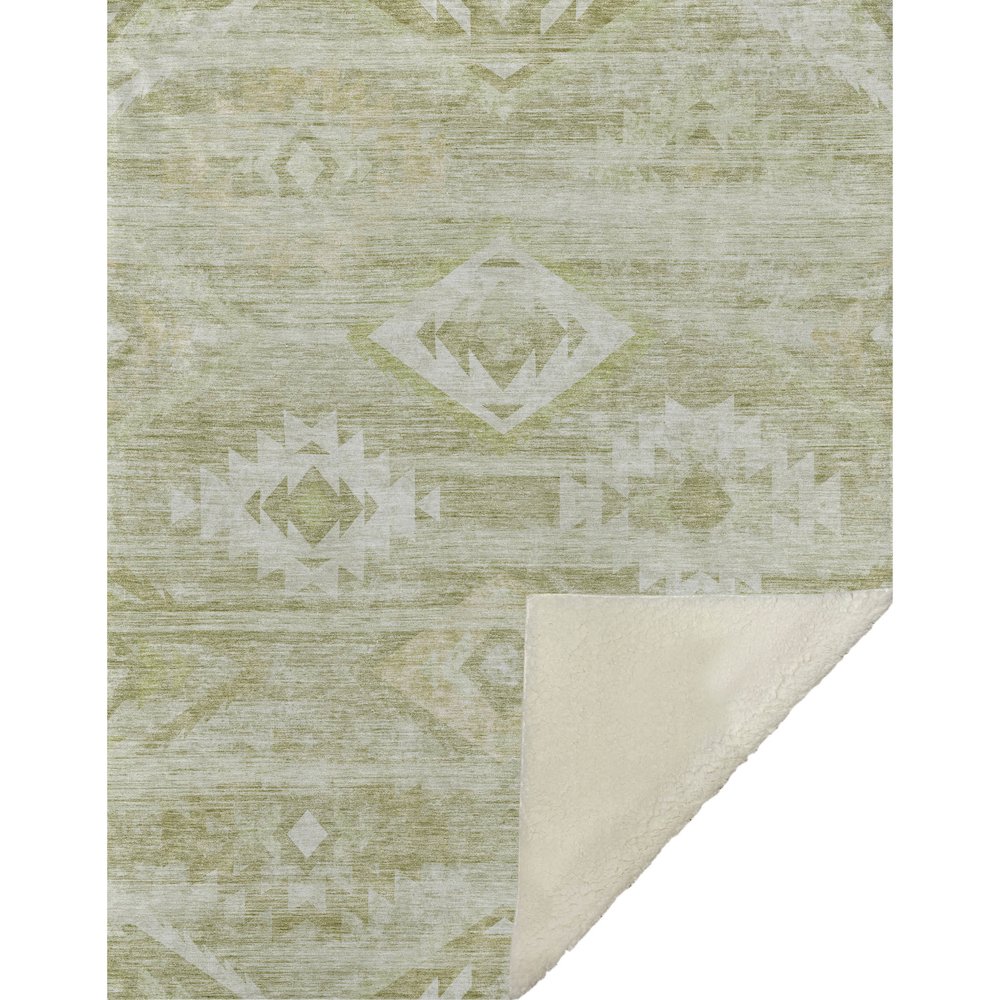 Premium Machine Washable ASB837 Sage 50" x 70" Sherpa Throw Blanket. Picture 1