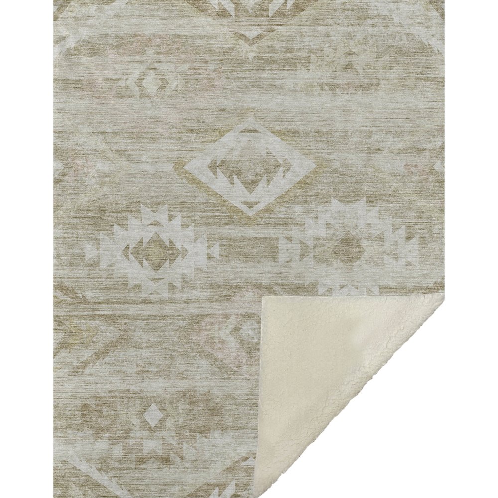 Premium Machine Washable ASB837 Taupe 50" x 70" Sherpa Throw Blanket. Picture 1