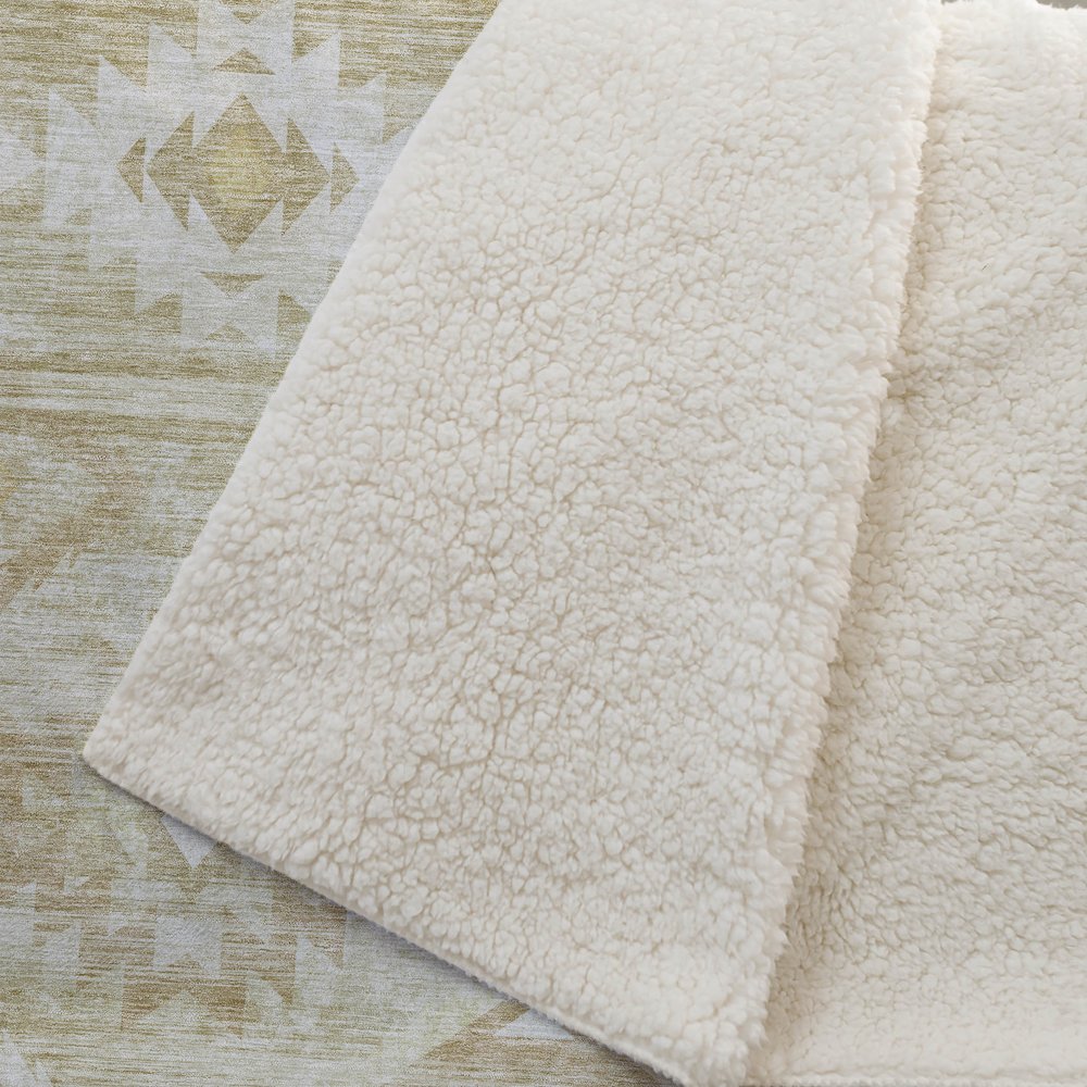 Premium Machine Washable ASB837 Wheat 50" x 70" Sherpa Throw Blanket. Picture 2