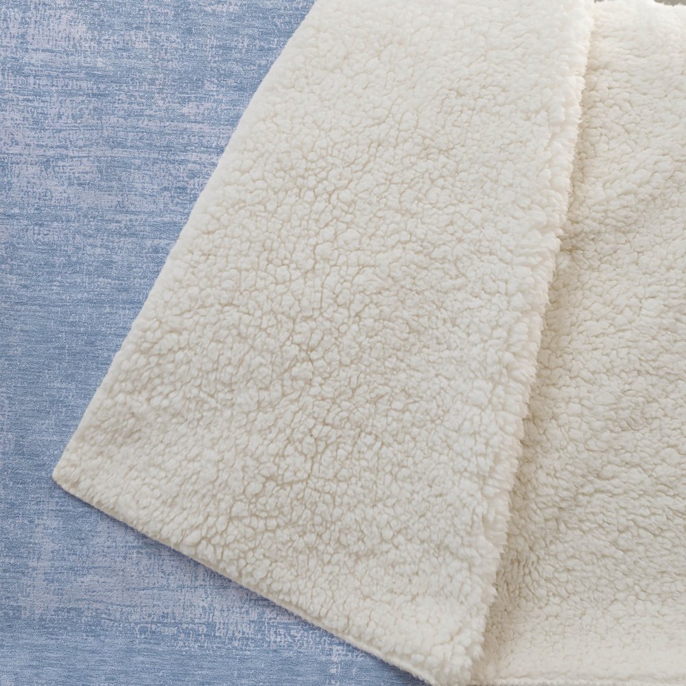 Premium Machine Washable ASB839 Blue 50" x 70" Sherpa Throw Blanket. Picture 2