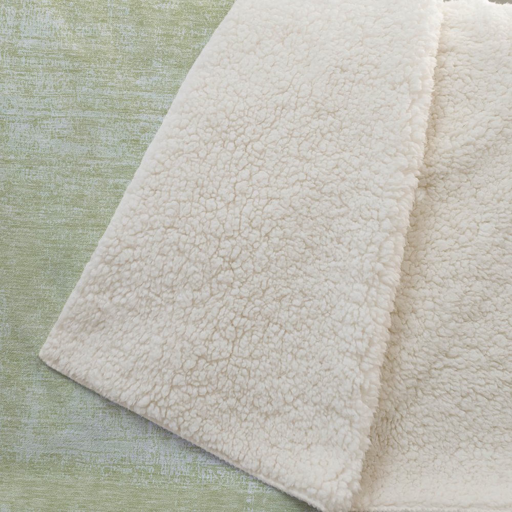 Premium Machine Washable ASB839 Sage 50" x 70" Sherpa Throw Blanket. Picture 2