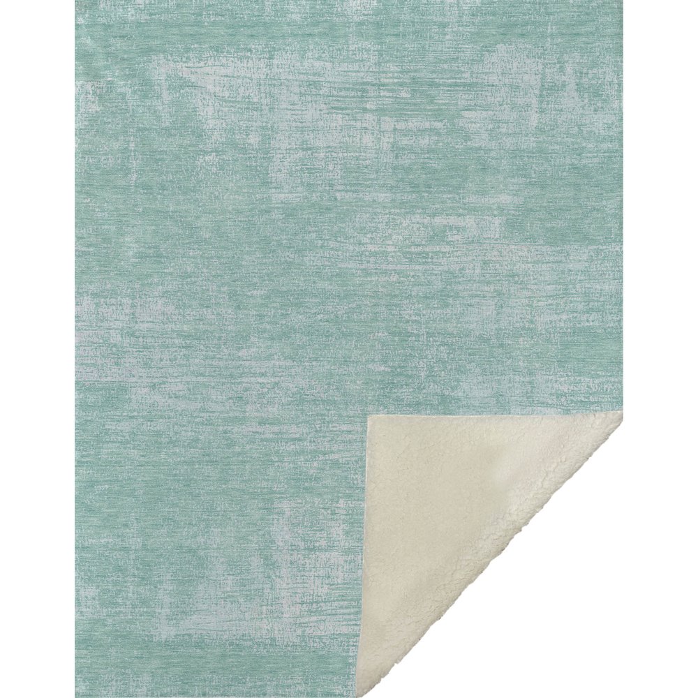 Premium Machine Washable ASB839 Turquoise 50" x 70" Sherpa Throw Blanket. Picture 1