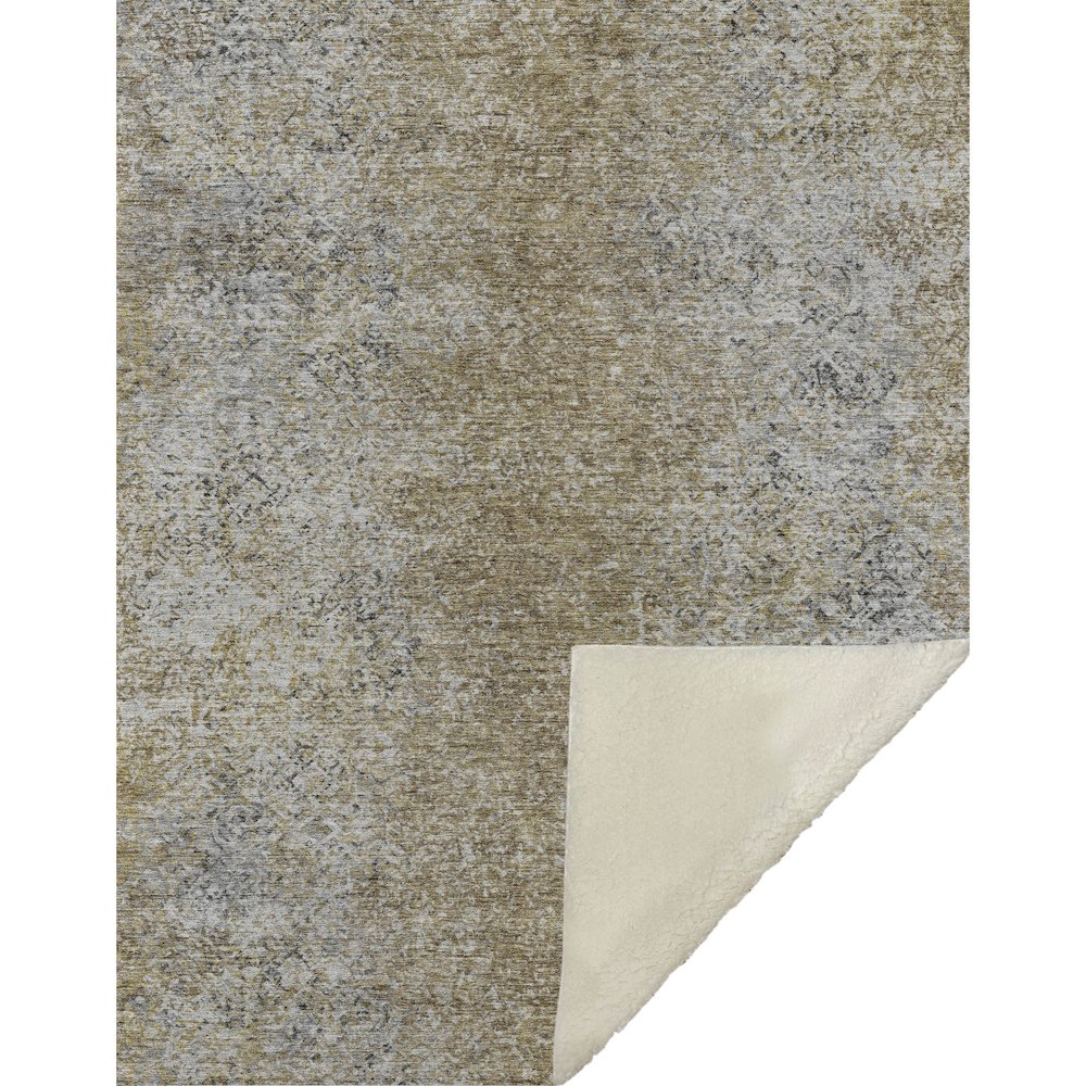 Premium Machine Washable ASB840 Brown 50" x 70" Sherpa Throw Blanket. Picture 1