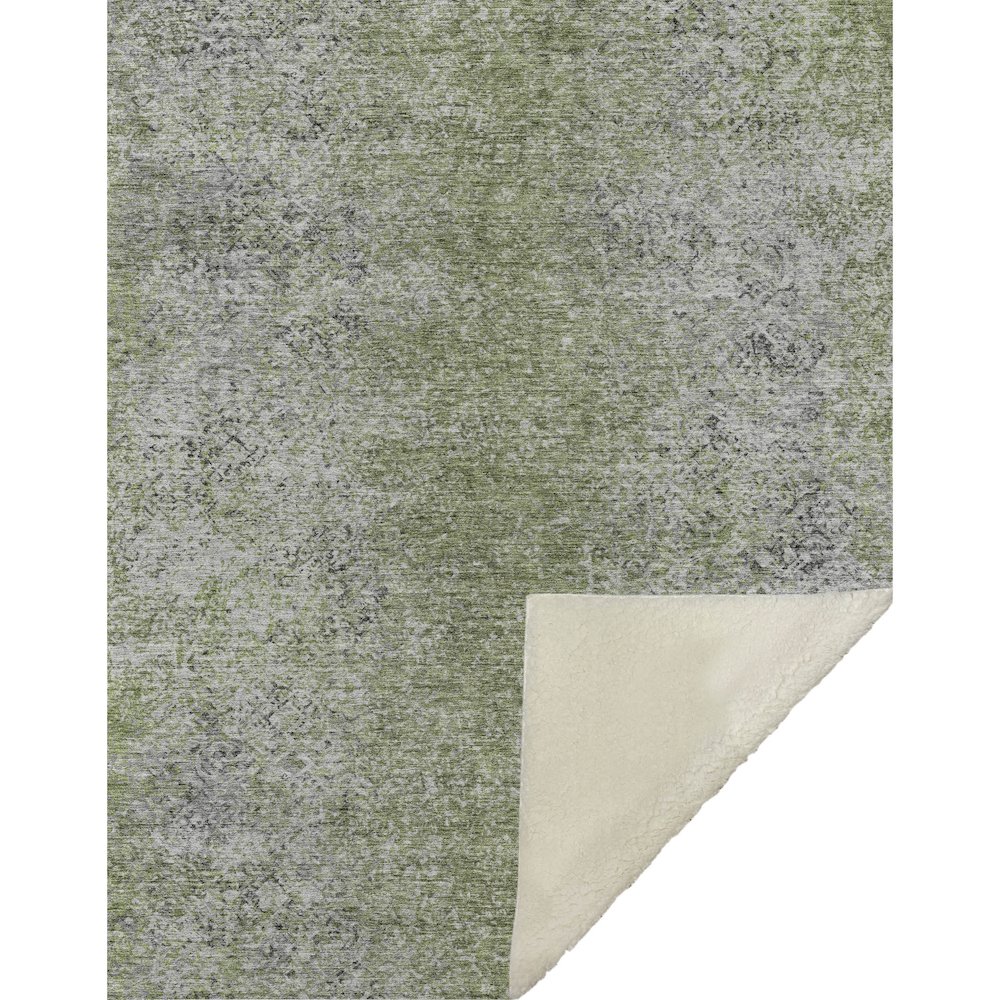 Premium Machine Washable ASB840 Fern 50" x 70" Sherpa Throw Blanket. Picture 1