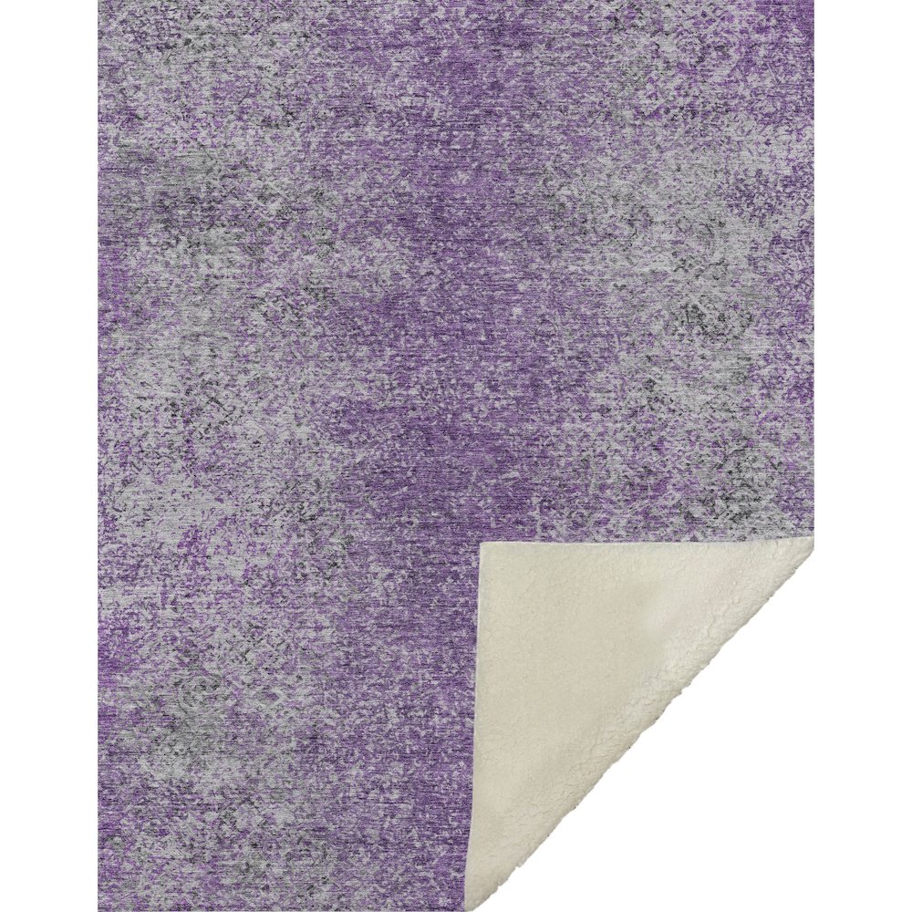 Premium Machine Washable ASB840 Plum 50" x 70" Sherpa Throw Blanket. Picture 1