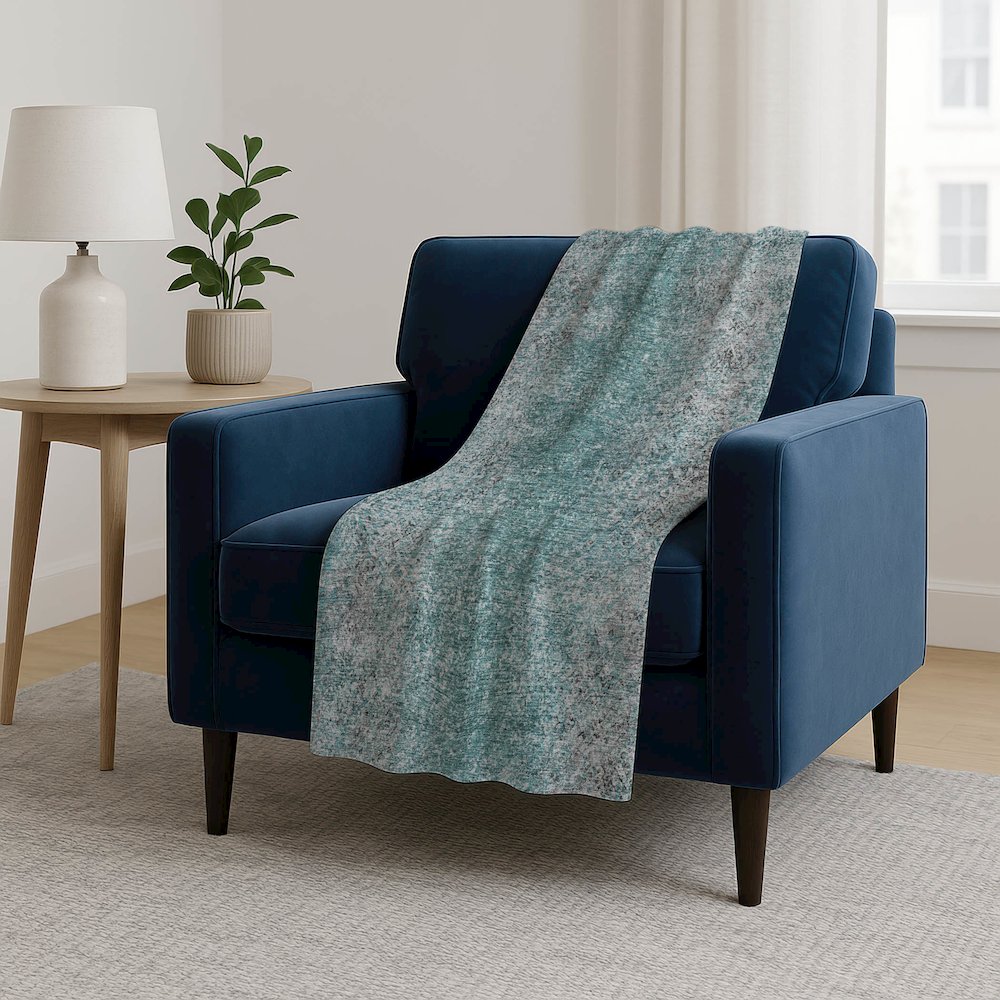 Premium Machine Washable ASB840 Teal 50" x 70" Sherpa Throw Blanket. Picture 5