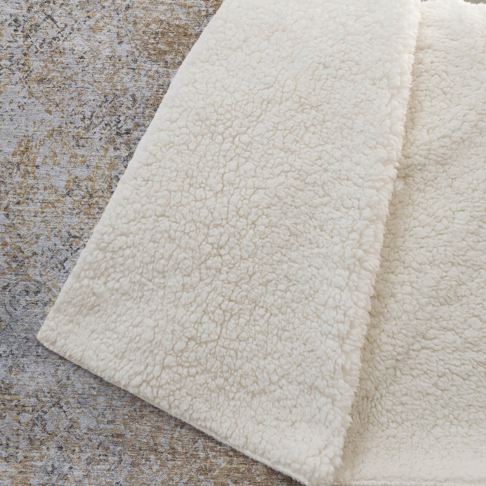 Premium Machine Washable ASB840 Terracotta 50" x 70" Sherpa Throw Blanket. Picture 2