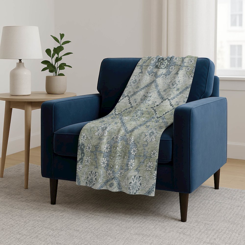 Premium Machine Washable ASB841 Aloe 50" x 70" Sherpa Throw Blanket. Picture 5
