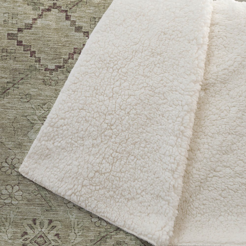 Premium Machine Washable ASB842 Brown 50" x 70" Sherpa Throw Blanket. Picture 2
