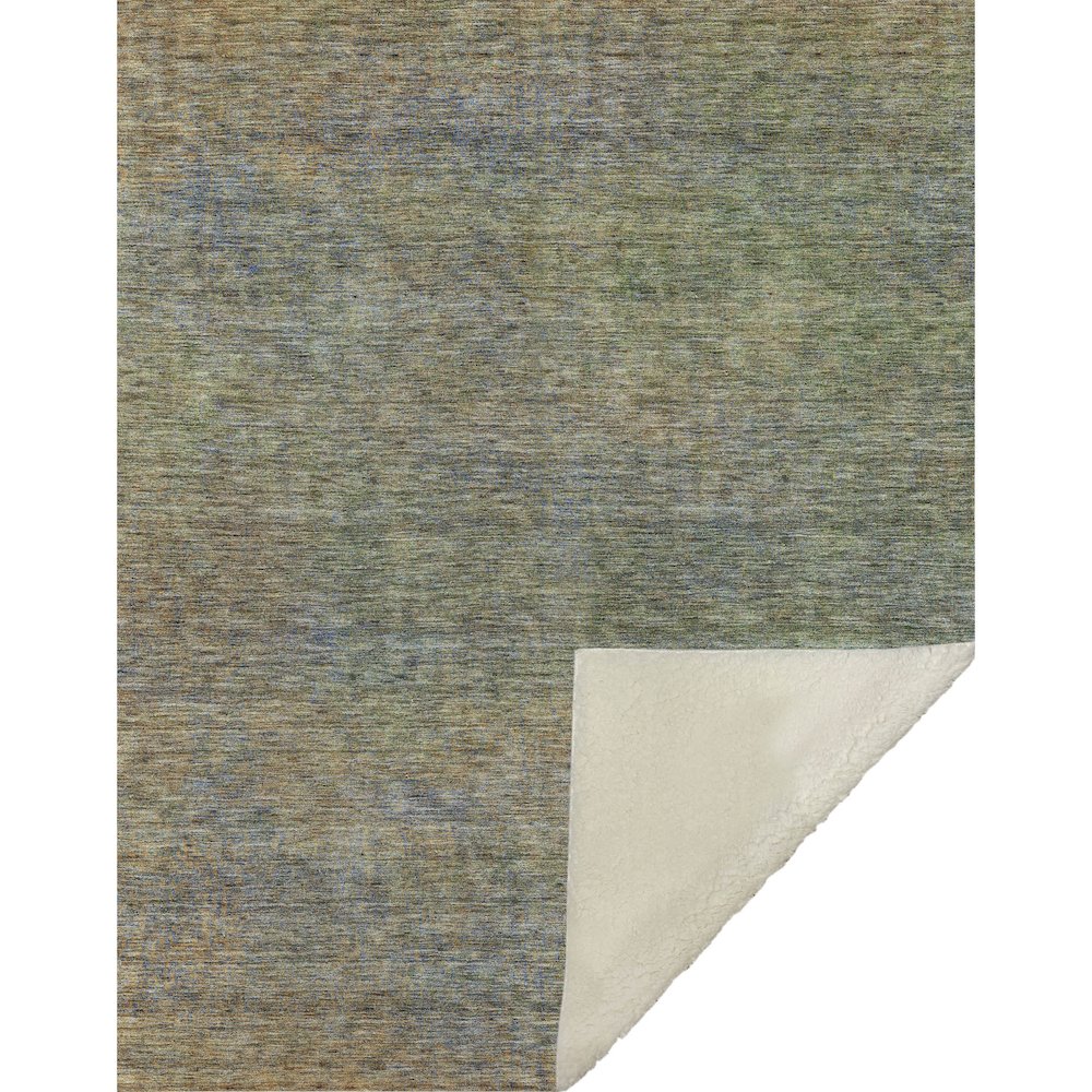 Premium Machine Washable ASB843 Green 50" x 70" Sherpa Throw Blanket. Picture 1
