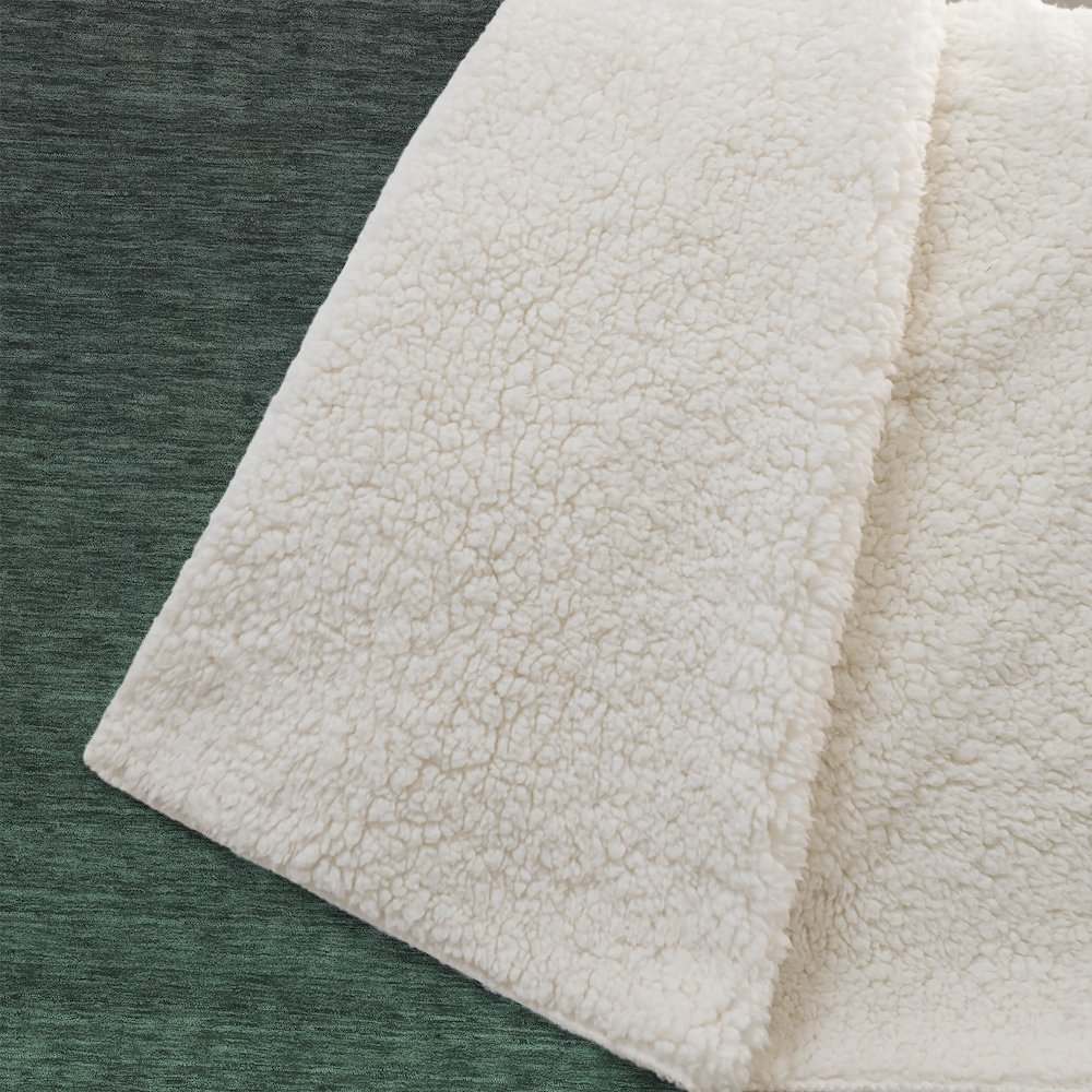 Premium Machine Washable ASB844 Emerald 50" x 70" Sherpa Throw Blanket. Picture 2