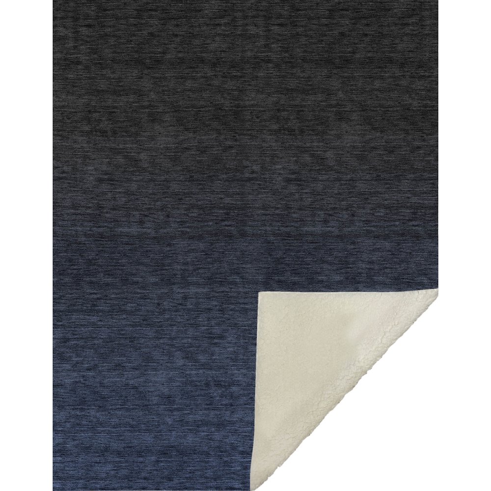 Premium Machine Washable ASB844 Navy 50" x 70" Sherpa Throw Blanket. Picture 1