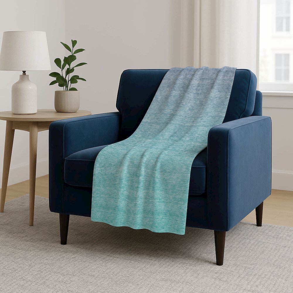 Premium Machine Washable ASB845 Sky 50" x 70" Sherpa Throw Blanket. Picture 5