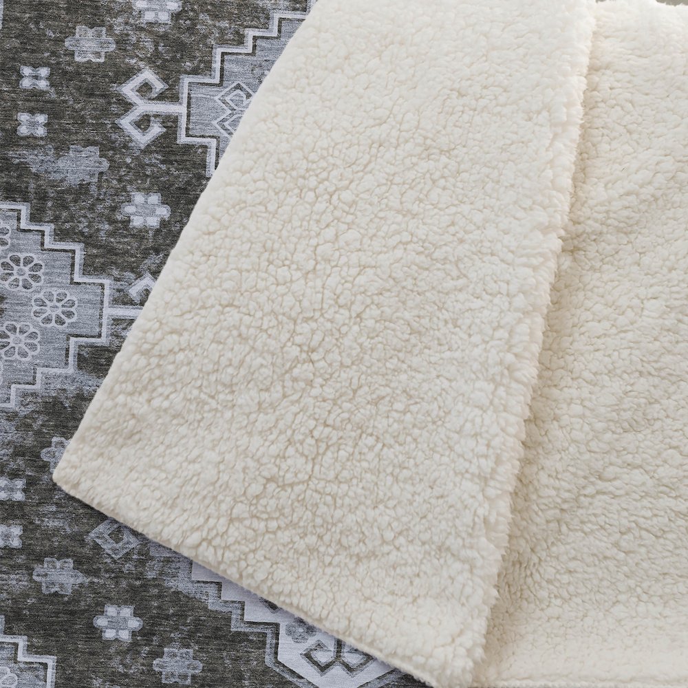 Premium Machine Washable ASB846 Chocolate 50" x 70" Sherpa Throw Blanket. Picture 2
