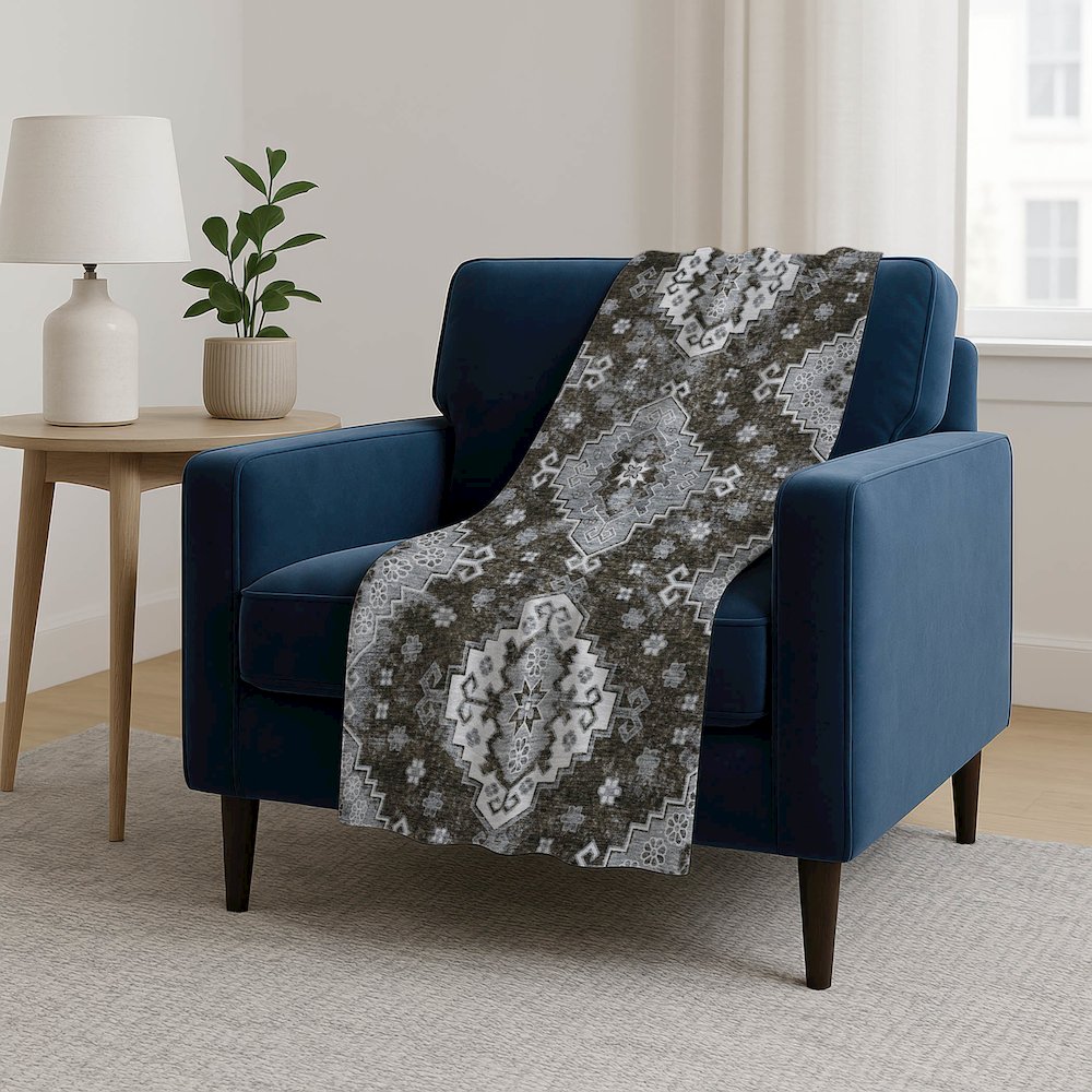 Premium Machine Washable ASB846 Chocolate 50" x 70" Sherpa Throw Blanket. Picture 5