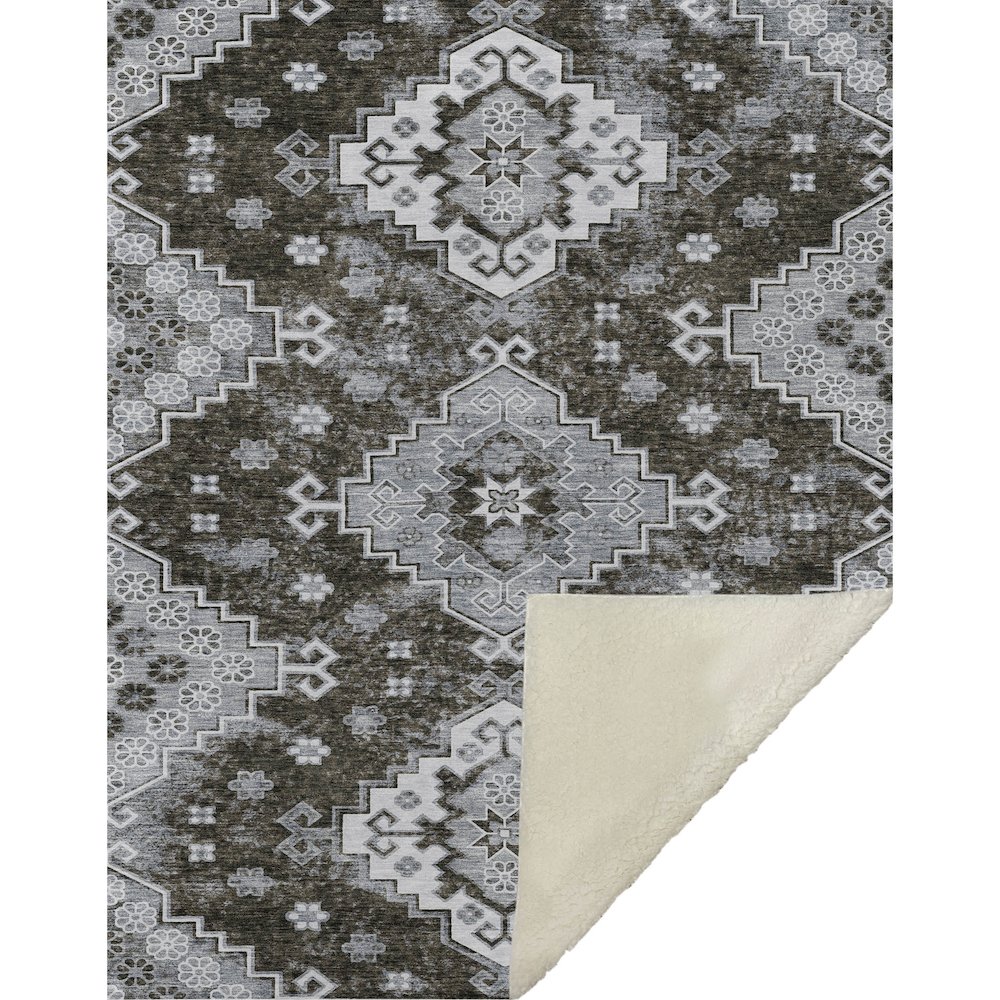 Premium Machine Washable ASB846 Chocolate 50" x 70" Sherpa Throw Blanket. Picture 1