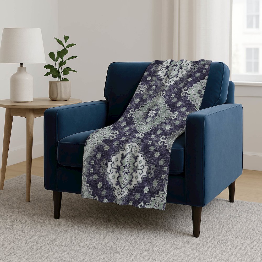 Premium Machine Washable ASB846 Purple 50" x 70" Sherpa Throw Blanket. Picture 5