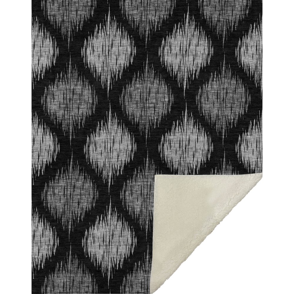 Premium Machine Washable ASB848 Black 50" x 70" Sherpa Throw Blanket. Picture 1