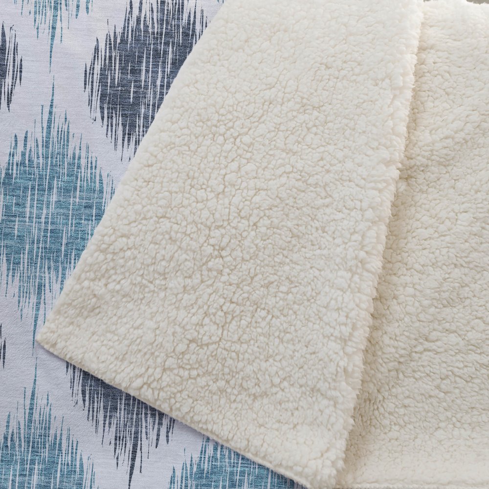 Premium Machine Washable ASB848 Blue 50" x 70" Sherpa Throw Blanket. Picture 2