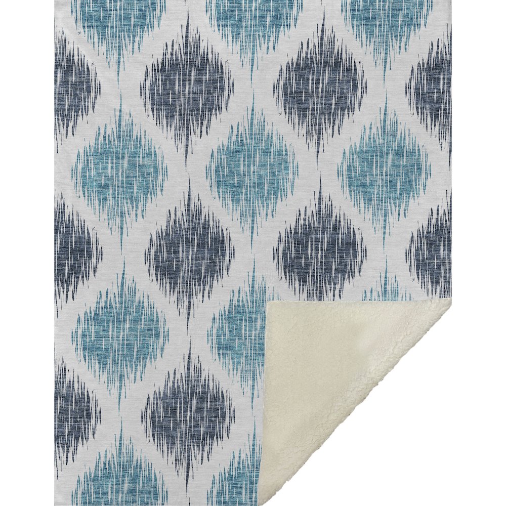 Premium Machine Washable ASB848 Blue 50" x 70" Sherpa Throw Blanket. Picture 1