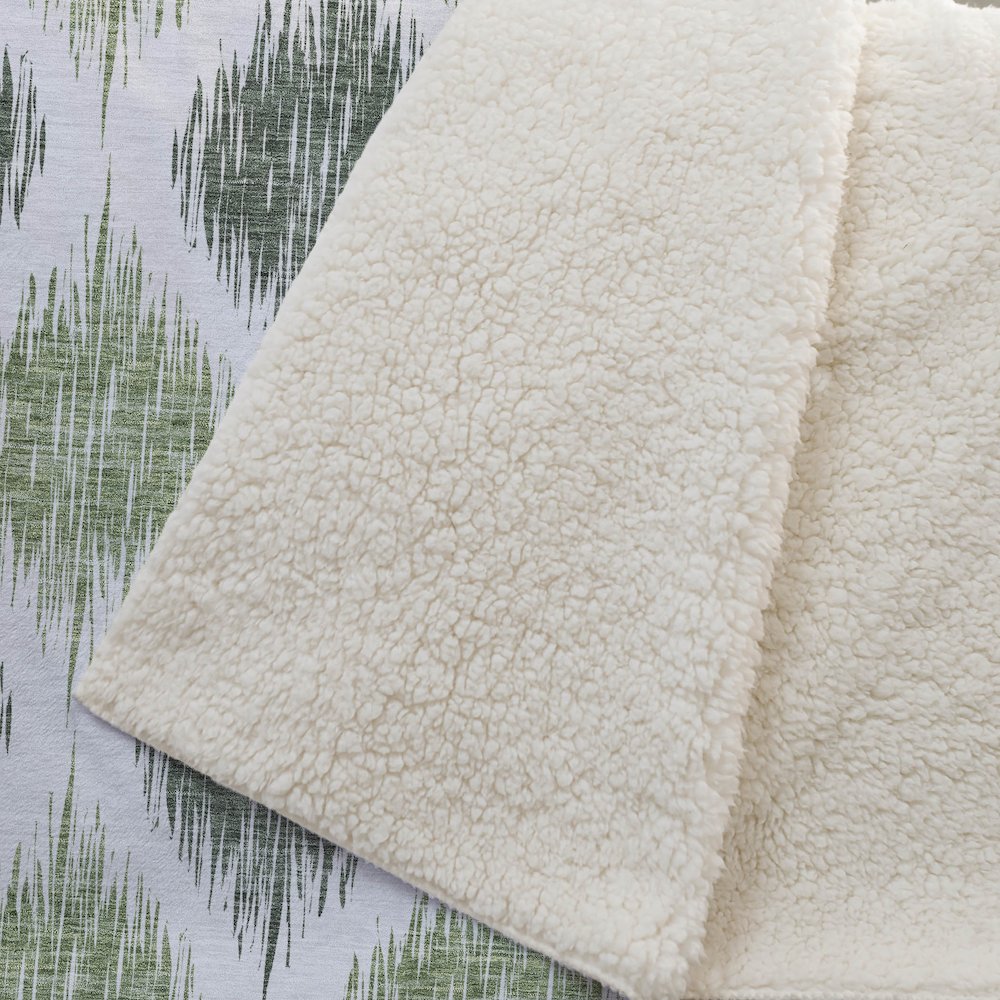 Premium Machine Washable ASB848 Fern 50" x 70" Sherpa Throw Blanket. Picture 2