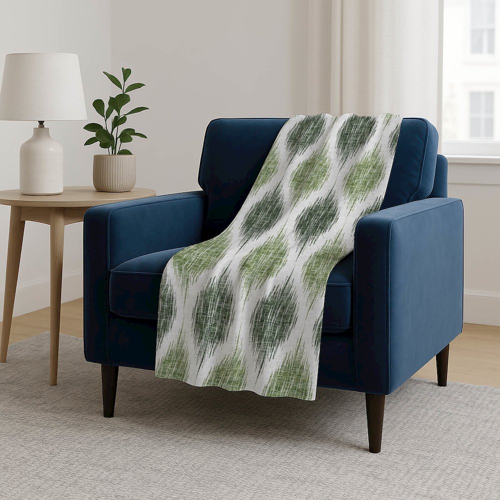 Premium Machine Washable ASB848 Fern 50" x 70" Sherpa Throw Blanket. Picture 5