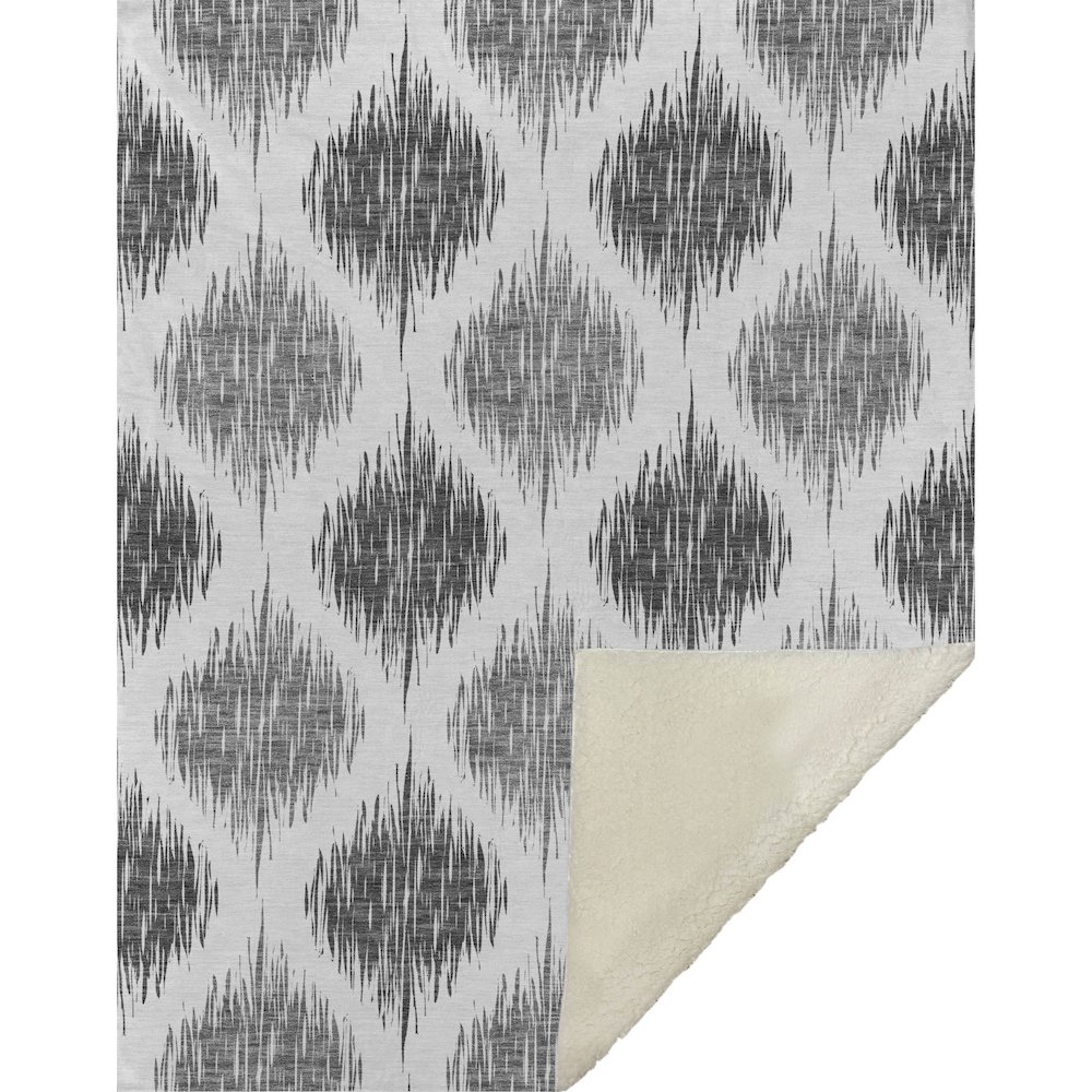 Premium Machine Washable ASB848 Gray 50" x 70" Sherpa Throw Blanket. Picture 1