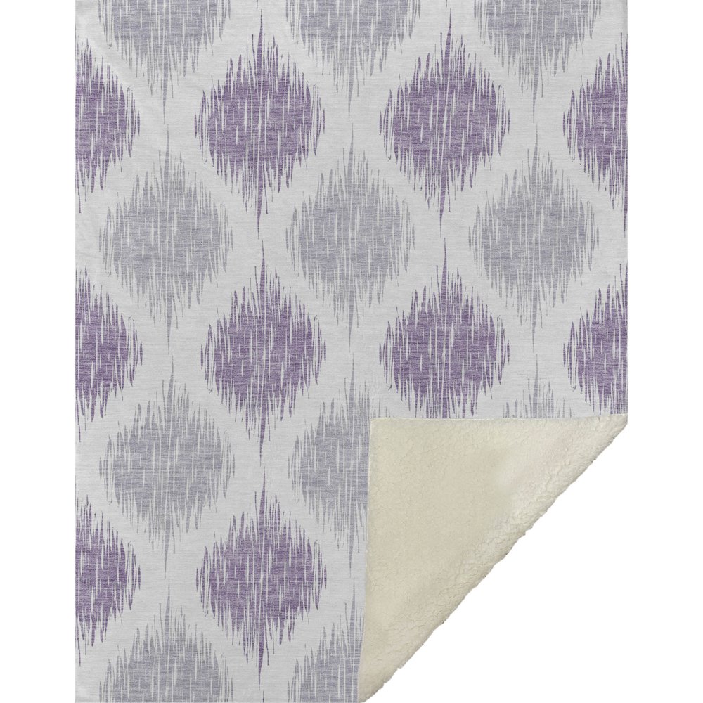 Premium Machine Washable ASB848 Lavender 50" x 70" Sherpa Throw Blanket. Picture 1
