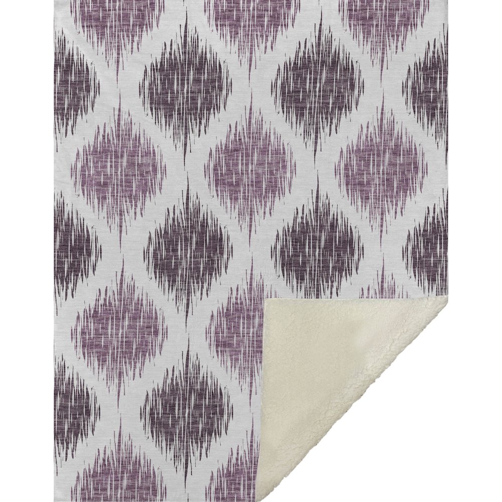Premium Machine Washable ASB848 Purple 50" x 70" Sherpa Throw Blanket. Picture 1