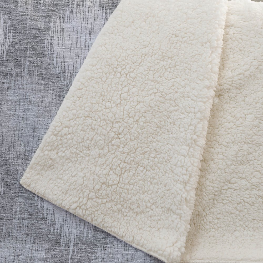Premium Machine Washable ASB849 Gray 50" x 70" Sherpa Throw Blanket. Picture 2