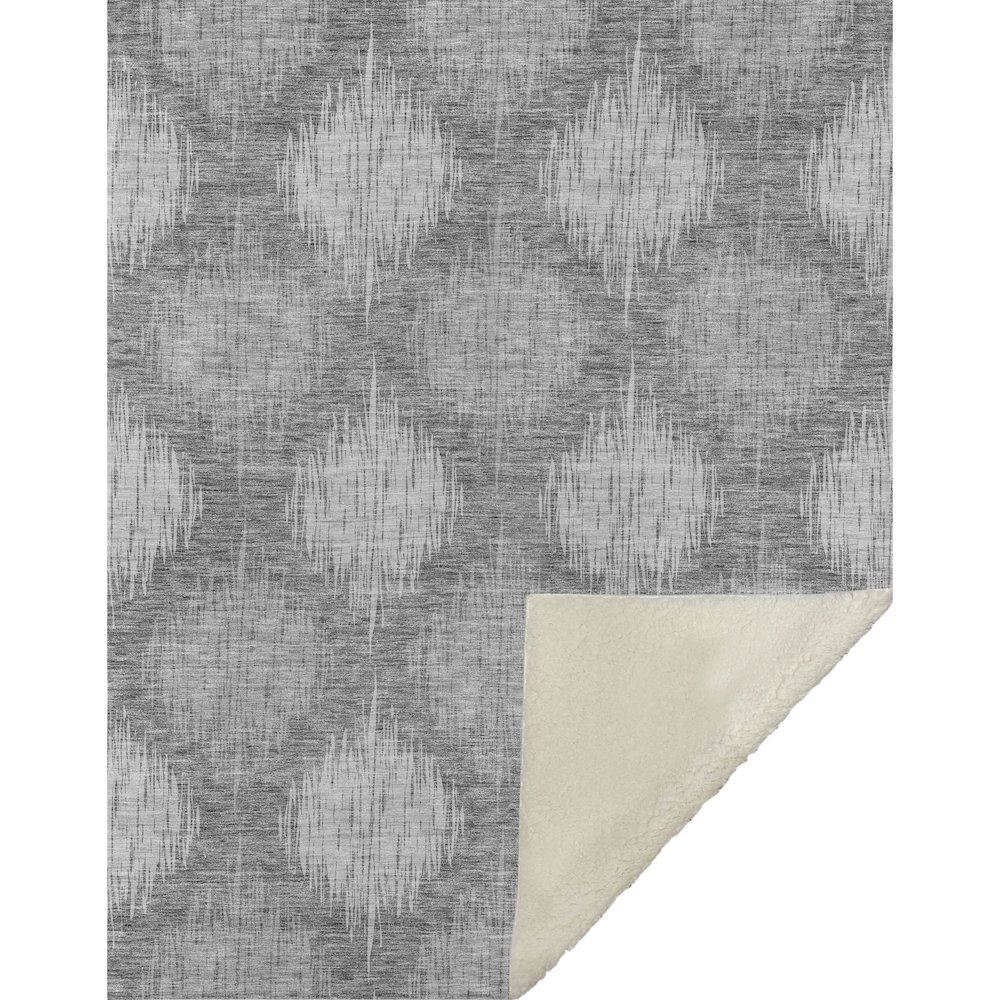 Premium Machine Washable ASB849 Gray 50" x 70" Sherpa Throw Blanket. Picture 1
