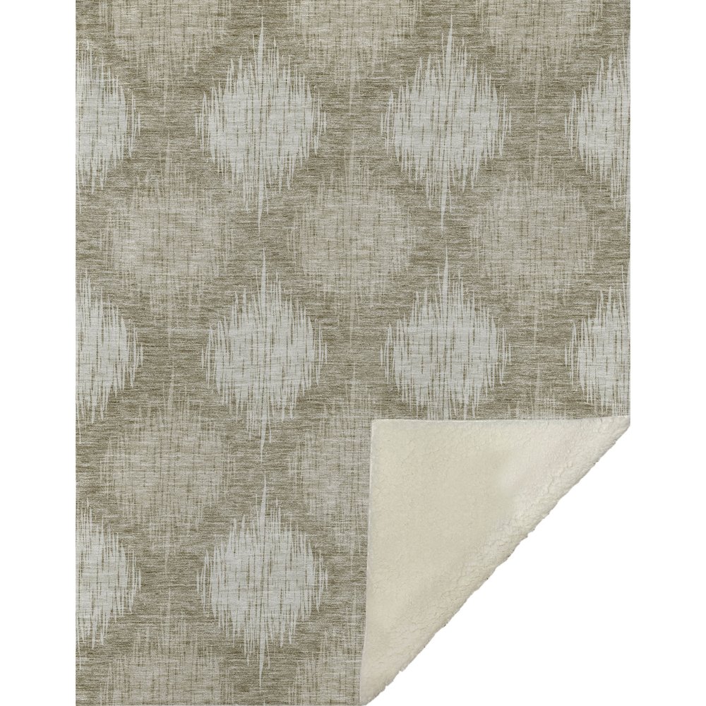 Premium Machine Washable ASB849 Taupe 50" x 70" Sherpa Throw Blanket. Picture 1