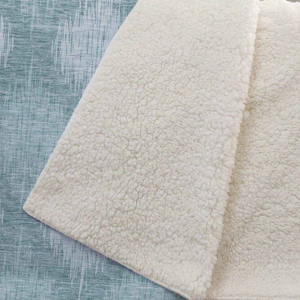 Premium Machine Washable ASB849 Teal 50" x 70" Sherpa Throw Blanket. Picture 2