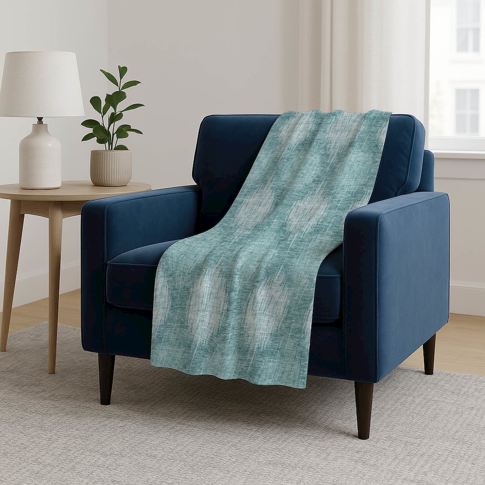 Premium Machine Washable ASB849 Teal 50" x 70" Sherpa Throw Blanket. Picture 5