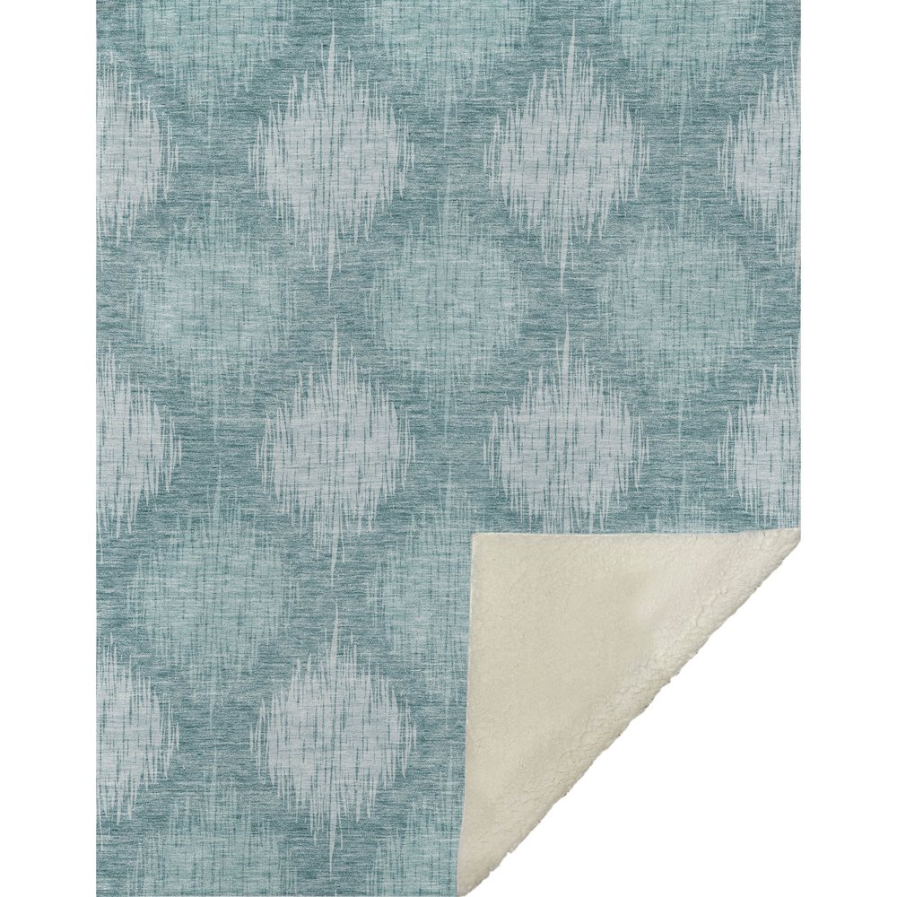 Premium Machine Washable ASB849 Teal 50" x 70" Sherpa Throw Blanket. Picture 1