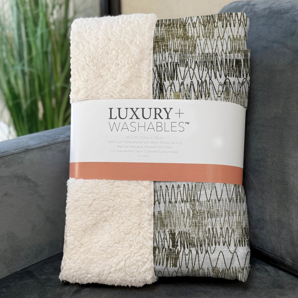 Premium Machine Washable ASB850 Taupe 50" x 70" Sherpa Throw Blanket. Picture 3